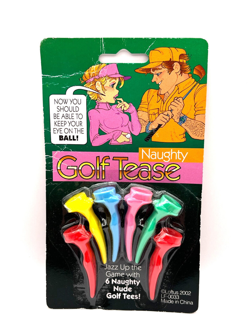 Naughty Golf Tease - Nude Golf Tees - Vintage - Brand New Sealed